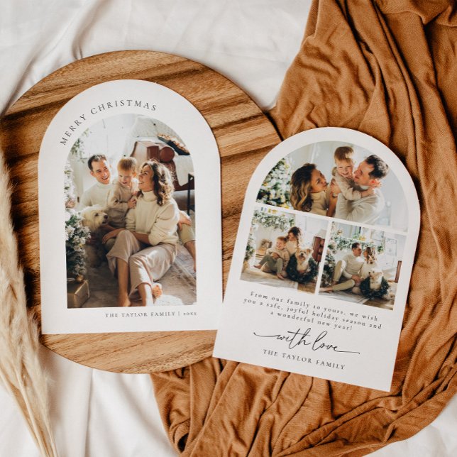 Modern Script  Photo Family Christmas Card (Creator Uploaded)