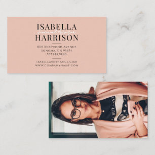 Modern Script Photo Financial Advisor Business Card