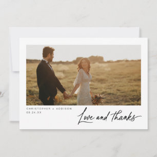 Modern Script Photo Flat Wedding Thank You Card