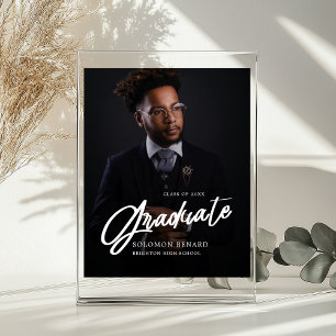 Modern Script Photo Graduate Welcome sign