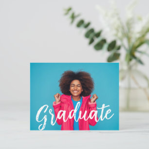 Modern Script Photo Graduation Announcement 