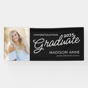 Modern Script Photo Graduation  Banner