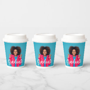 Modern Script Photo Graduation Paper Cups