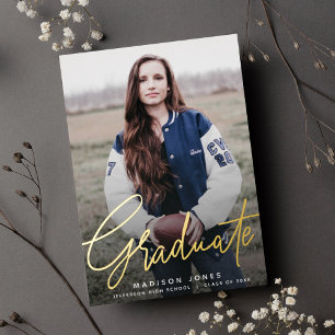 Modern Script Photo Graduation Party 