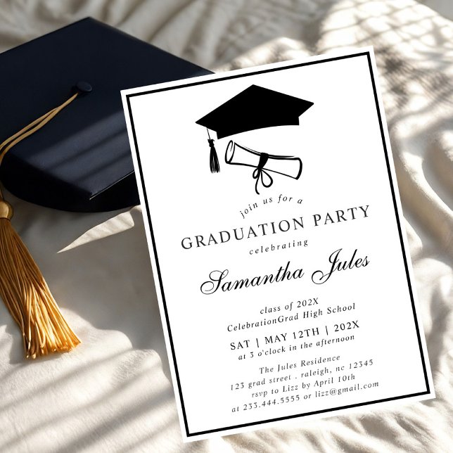 Modern Script  Photo  Graduation Party Invitation (Creator Uploaded)