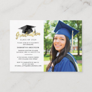 Modern Script Photo Graduation Party Invitation