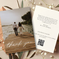 Modern Script Photo QR Code Wedding