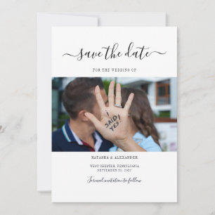 Modern Script Photo Save The Date