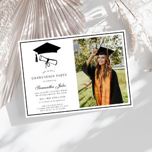 Modern Script Photo School Graduation Invitation