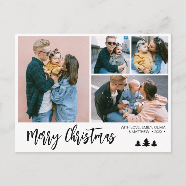 Modern Script Photo Snowy Christmas Holiday  (Front)