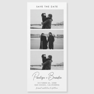 Modern Script Photo Strip Magnetic Wedding