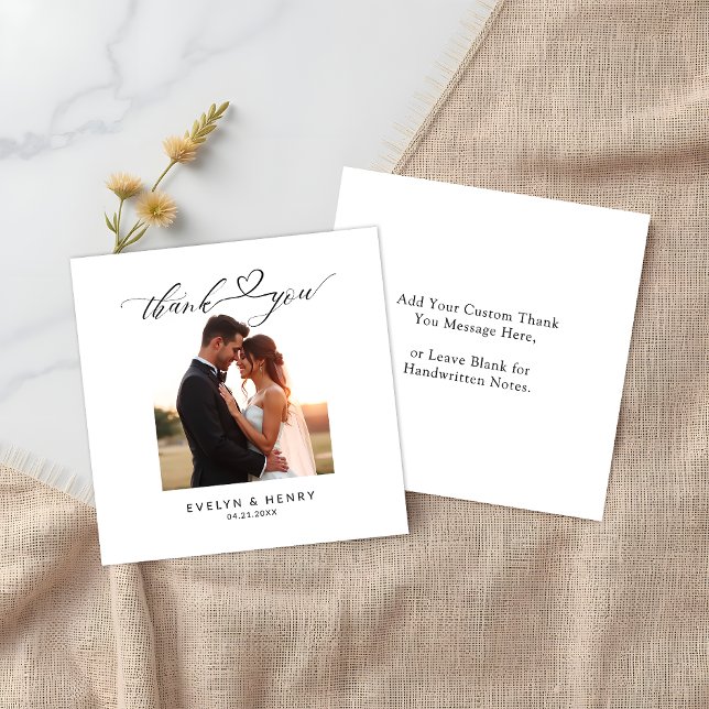 Modern Script Photo Wedding Budget Thank You Card (Creator Uploaded)
