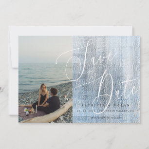 Modern Script Photo Wedding Save The Date