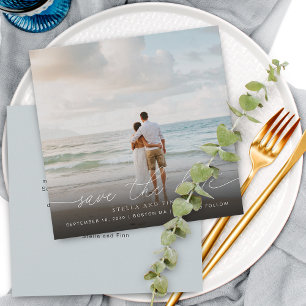 Modern Script Photo Wedding Save The Date