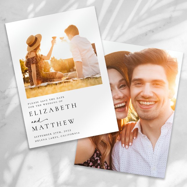 Modern Script Photo Wedding Save The Date (Creator Uploaded)