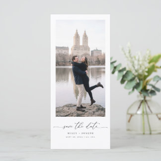 Modern Script Photo Wedding Save the Date Bookmark