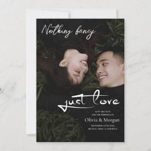 Modern Script Photo Wedding Save The Date Invitation