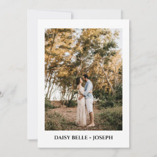 Modern Script Photo Wedding Save The Date Invitation