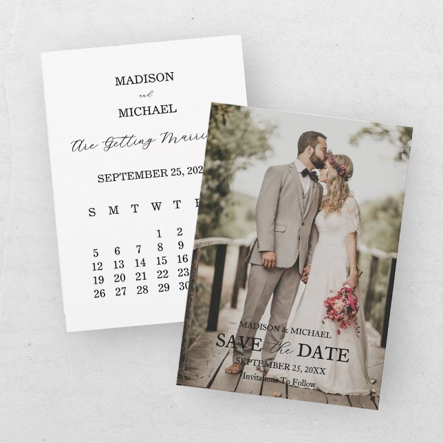 Modern Script Photo Wedding Save The Date Invitation (Creator Uploaded)