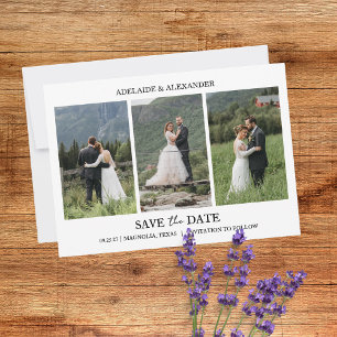 Modern Script Photo Wedding Save The Date Invitation