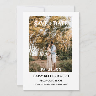 Modern Script Photo Wedding Save The Date Invitation