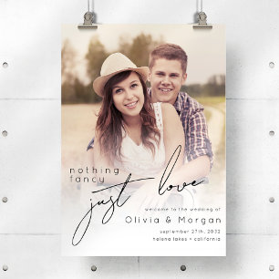 Modern Script Photo Wedding Welcome Sign