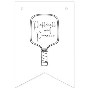 Modern Script Pickleball & Prosecco Bridal Shower Bunting