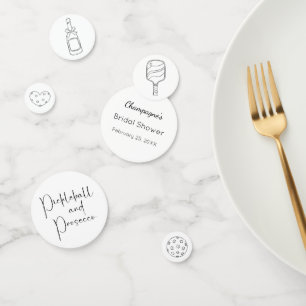 Modern Script Pickleball & Prosecco Bridal Shower Confetti