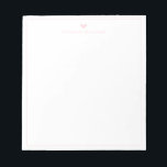 Modern Script Pink Heart Border Monogram Notepad<br><div class="desc">Modern Script Pink Heart Border Monogram Notepad</div>