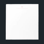 Modern Script Pink Heart Border Monogram Notepad<br><div class="desc">Modern Script Pink Heart Border Monogram Notepad</div>