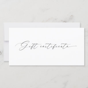 Modern Script Plain Business Logo Gift Certificate