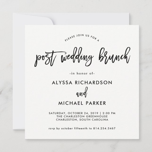 Modern Script | Post Wedding Brunch Invitation (Front)