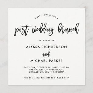 Modern Script Post Wedding Brunch Invitation