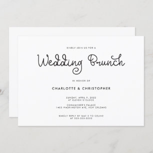 Modern Script Post Wedding Brunch Invitation