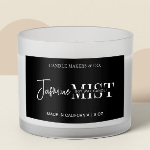 Modern Script Professional Black White Candle Rect Rectangular Sticker