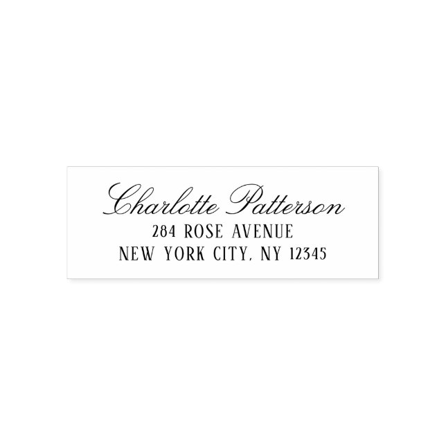 Modern Script Professional Personal Return Address Self-inking Stamp (Design)