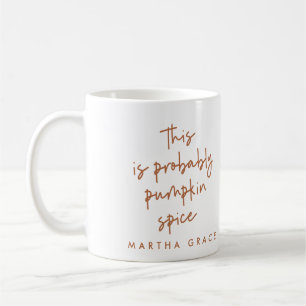 modern script pumpkin spice rust terracotta coffee mug