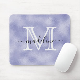 Modern Script Purple Foil Monogram Mouse Mat