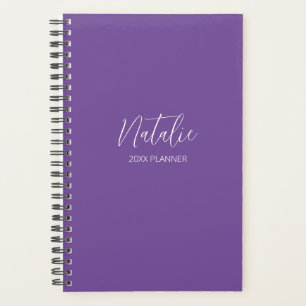 Modern Script Purple Personalised Planner