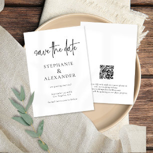 Modern Script QR Code Wedding Any Colour Save The Date