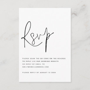 Modern Script QR Code Wedding RSVP Invitation