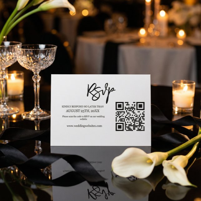 Modern Script QR Code Wedding Website RSVP (Creator Uploaded)