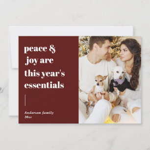 modern script quote peace and joy holiday photo