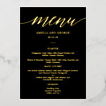 Modern Script REAL FOIL Elegant Menu Card<br><div class="desc">Add a touch of shimmering elegance to your special day with real foil menu cards. Visit our website at www.berryberrysweet.com for stylish stationery designs and personalised gifts.</div>