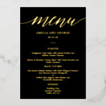 Modern Script REAL FOIL Elegant Menu Card<br><div class="desc">Add a touch of shimmering elegance to your special day with real foil menu cards. Visit our website at www.berryberrysweet.com for stylish stationery designs and personalised gifts.</div>