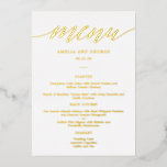 Modern Script REAL FOIL Elegant Menu Card<br><div class="desc">Add a touch of shimmering elegance to your special day with real foil menu cards. Visit our website at www.berryberrysweet.com for stylish stationery designs and personalised gifts.</div>