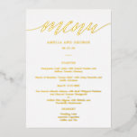 Modern Script REAL FOIL Elegant Menu Card<br><div class="desc">Add a touch of shimmering elegance to your special day with real foil menu cards. Visit our website at www.berryberrysweet.com for stylish stationery designs and personalised gifts.</div>