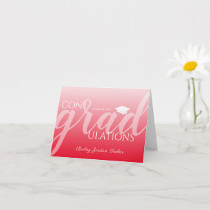 Modern Script Red Graduation Congratulations Card