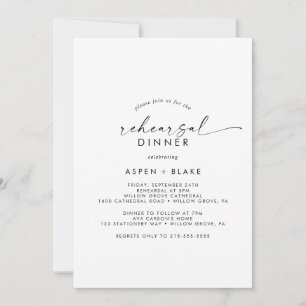 Modern Script Rehearsal Dinner Invitation