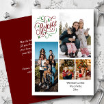 Modern Script REJOICE 4 Photo Collage Christmas Holiday Card<br><div class="desc">Modern and Elegant Script REJOICE 4 Photo Collage Minimalist Christmas Holiday Card. Send holiday warm wishes and Greetings to your loved ones with this minimalist and modern Christmas Holiday Card. All the texts are pre-arranged for you to personalise easily and quickly with your own details. Happy Holidays!</div>